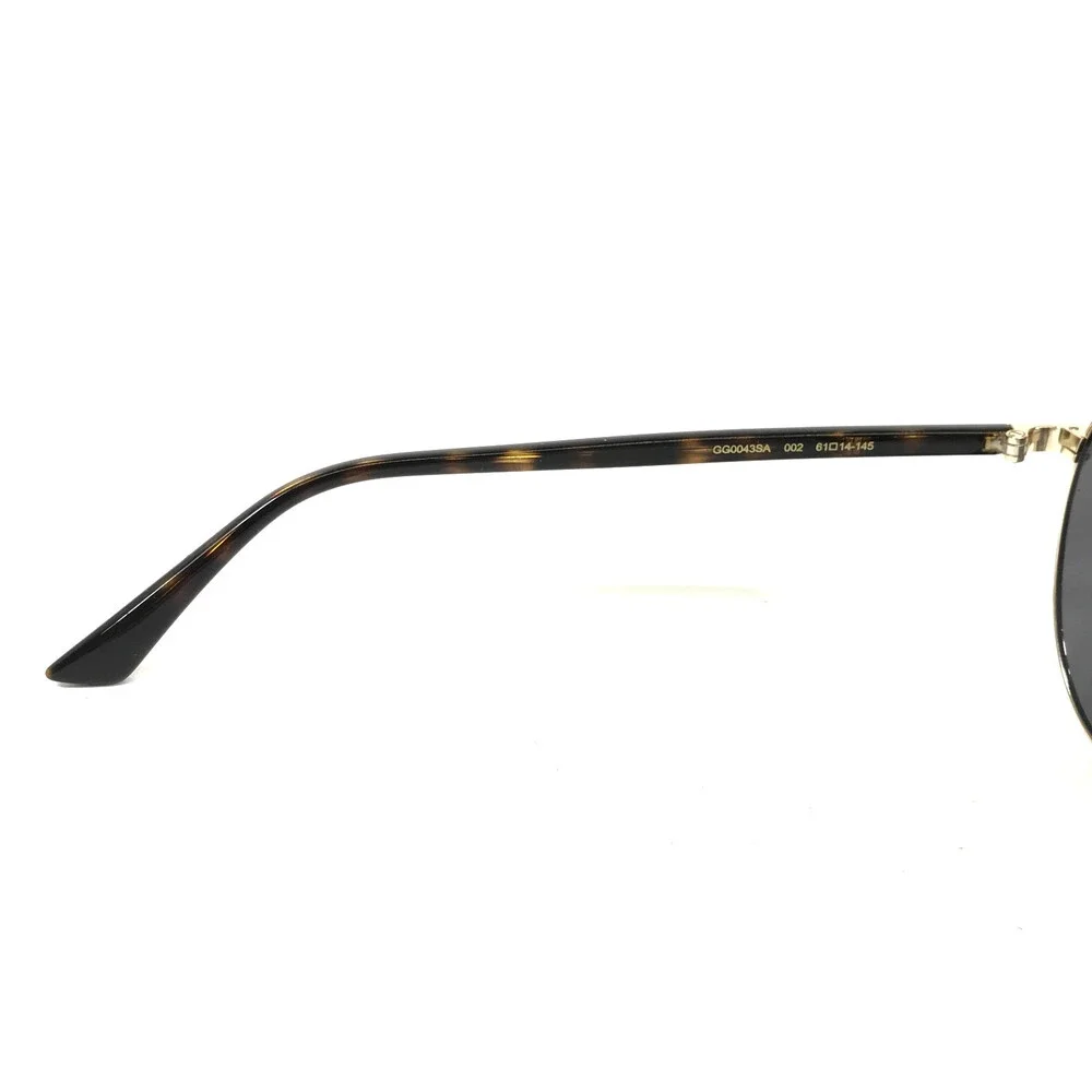 Gucci Sunglasses GG0043SA 002 Polished Gold Aviator Frames with Dark Gray Lenses
